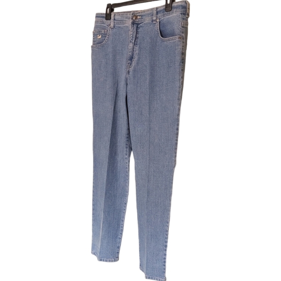 Gloria vanderbilt Amanda Light Wash 12 long straight leg stretchy jeans - Picture 2 of 7